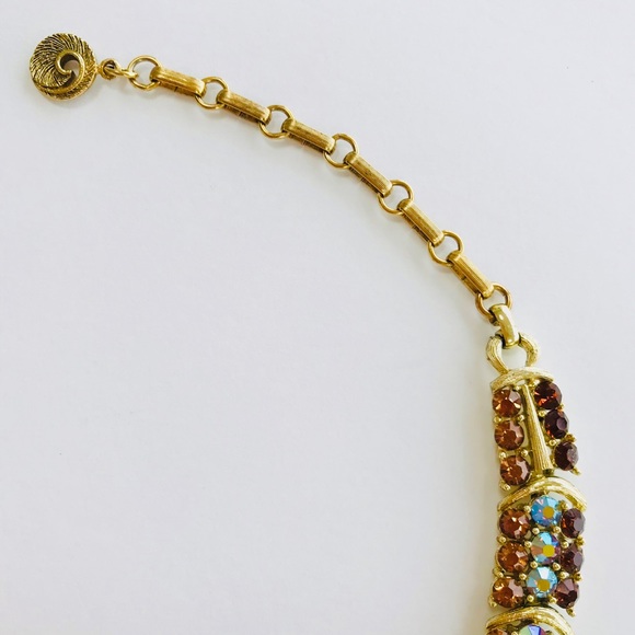 Vintage 50’s Signed Lisner Glam Crystal Rhinestone Collar Necklace 16” EUC - Picture 7 of 16